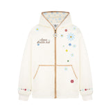 Floral Embroidery Hooded Sweatshirt Unisex Loose Casual Outerwear