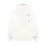 Floral Embroidery Hooded Sweatshirt Unisex Loose Casual Outerwear