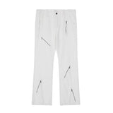 Cool Zipper Flared Denim Pants Casual Loose Slim Fit Trousers