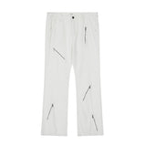 Cool Zipper Flared Denim Pants Casual Loose Slim Fit Trousers